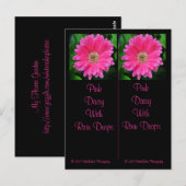 Roze Daisy Bladwijzer Briefkaart (Voorkant / Achterkant)