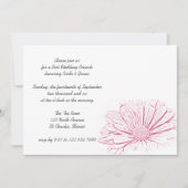 Roze Daisy Bloem Effect Post-Huwelijks Brunch Kaart (Voorkant)