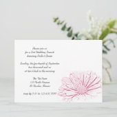 Roze Daisy Bloem Effect Post-Huwelijks Brunch Kaart (Staand voorkant)