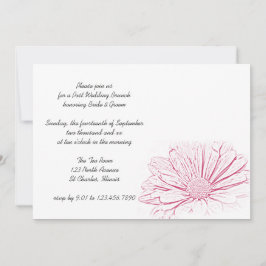 Roze Daisy Bloem Effect Post Trouw Brunch Kaart