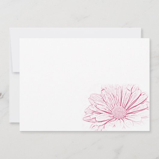 Roze Daisy Bloem Effect Post Trouw Brunch Kaart (Achterkant)