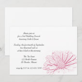 Roze Daisy Bloem Effect Post Trouw Brunch Kaart (Voorkant / Achterkant)