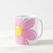 Roze Daisy Bloem Mok (Voorkant rechts)