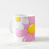 Roze Daisy Bloem Mok (Voorkant links)