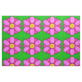 Roze Daisy Bloem op Groen Mooi Patroon Stof (Fat Quarter)