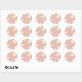 Roze Daisy Bloem Ronde Sticker
