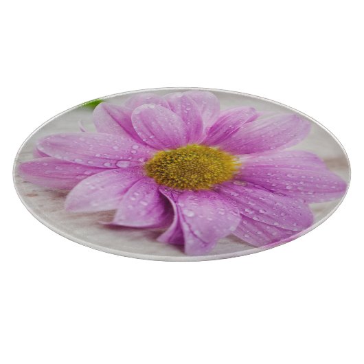 Roze Daisy Bloem Snijplank (Hoek)