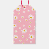 Roze Daisy Bloemen 1e Verjaardag Dank u wel Cadeaulabel (Achterkant)