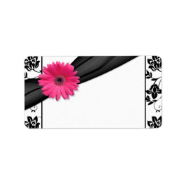 Roze Daisy Bloemen Blank Bruiloft Adresetiketten Etiket