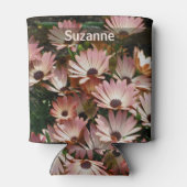 Roze Daisy bloemen gepersonaliseerd Blikjeskoeler (Achterkant)