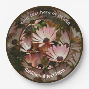 Roze Daisy Bloemen Gepersonaliseerde Partij Papieren Bordje