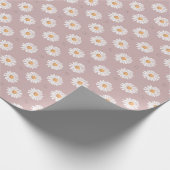 Roze Daisy: Bloemen herhalen patroon. Cadeaupapier (Hoek)