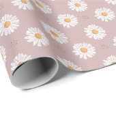 Roze Daisy: Bloemen herhalen patroon. Cadeaupapier (Rol Hoek)