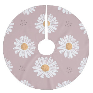Roze Daisy: Bloemen herhalen patroon. Kerstboom Rok