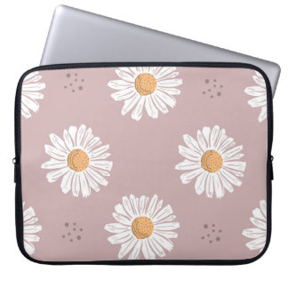 Roze Daisy: Bloemen herhalen patroon. Laptop Sleeve