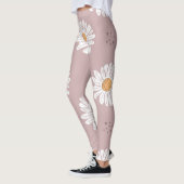 Roze Daisy: Bloemen herhalen patroon. Leggings (Links)