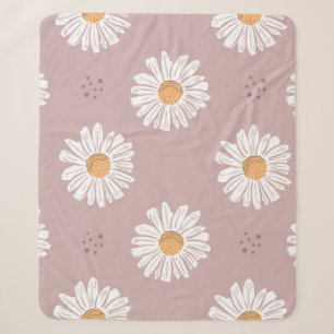 Roze Daisy: Bloemen herhalen patroon. Sherpa Deken