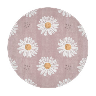 Roze Daisy: Bloemen herhalen patroon. Snijplank