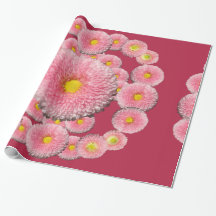 Roze Daisy Bloemen Inpakpapier