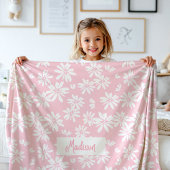 Roze Daisy Bloemen Meisjes Custom Fleece Deken