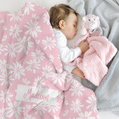 Roze Daisy Bloemen Meisjes Custom Fleece Deken