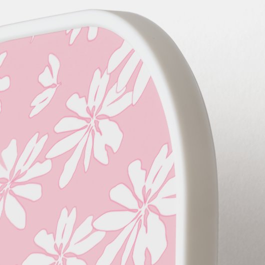 Roze Daisy Bloempatroon Gepersonaliseerde Naam Sch Pickleball Paddle (Links Detail)