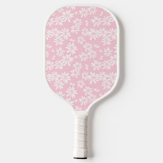 Roze Daisy Bloempatroon Gepersonaliseerde Naam Sch Pickleball Paddle (Achterkant)