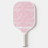 Roze Daisy Bloempatroon Gepersonaliseerde Naam Sch Pickleball Paddle (Voorkant)