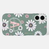 Roze Daisy Blooms: Minimalistisch Bloempatroon Case-Mate iPhone Case (Achterkant (horizontaal))