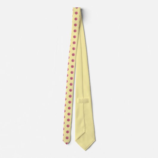 Roze Daisy Blossons Bloemen Boter Geel Trendy Stropdas (Achterkant)