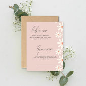 Roze Daisy boeken en luiers voor Baby shower RSVP Kaartje