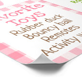 Roze Daisy Boerderij 1e Verjaardag Milestone Poste Poster (Hoek)