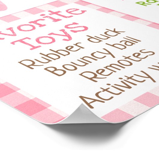 Roze Daisy Boerderij 1e Verjaardag Milestone Poste Poster (Hoek)