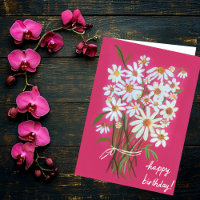 Roze Daisy Bouquet past het aan! HAPPY BIRTHDAY