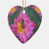 Roze Daisy Bumble Bee Abstract Art Ornament (Links)
