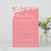 Roze Daisy & Bumblebee Baby Bingo (Staand voorkant)