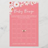 Roze Daisy & Bumblebee Baby Bingo (Voorkant)