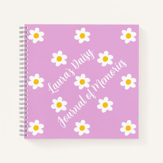 Roze Daisy-Chain Dagboek Notitieboek (Voorkant)