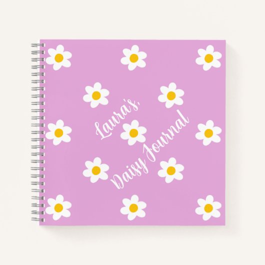 Roze Daisy-Chain Dagboek Notitieboek (Voorkant)
