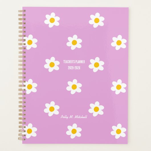 Roze Daisy-Chain Docenten Planner (Voorkant)