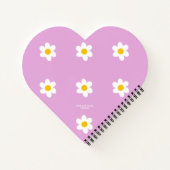 Roze Daisy-Chain Hartvormig Notitieboek (Achterkant)