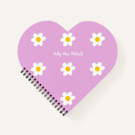 Roze Daisy-Chain Hartvormig Notitieboek