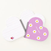Roze Daisy-Chain Hartvormig Notitieboek (Binnen)