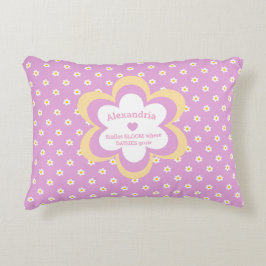Roze Daisy-Chain Rechthoek Accent Kussen