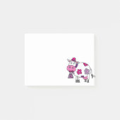 Roze Daisy Cow Post-it® Notes (Voorkant)