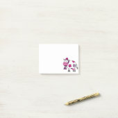 Roze Daisy Cow Post-it® Notes (Op bureau)