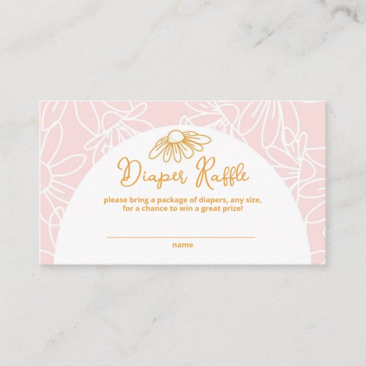 Roze Daisy Diaper Raffle Enclosure Kaart (Voorkant)