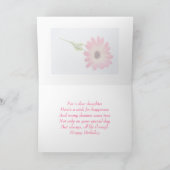 Roze daisy Dochter Verjaardag kaart (Binnen)