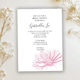 Roze Daisy Effect Floral Bridal Shower Kaart