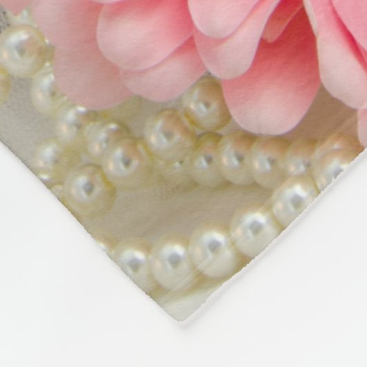 Roze Daisy en Hoefijzer Country Wedding Keepslag Fleece Deken (Hoek)